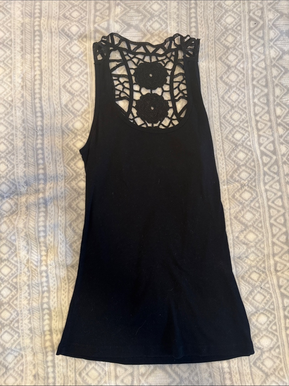Black Crochet-Back Tank Top - Women